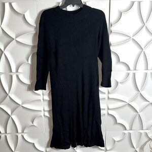 Julia Jordan Black Ribbed Sweaterdress sz L.  (89)